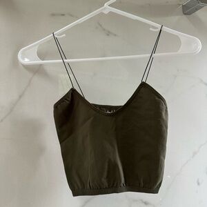 Free People Dark Olive Camisole Top